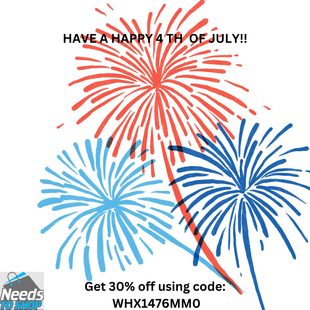 Have a Happy 4th of July and remember to Shop at: needstoshop.com Get 30% off till July 31 using code: WHX1476MM0 #dealoftheday #onlinesales #deals #dealofthemonth #July4th #July4th2024 #July4thCelebration #July4thFun #JulyFourth