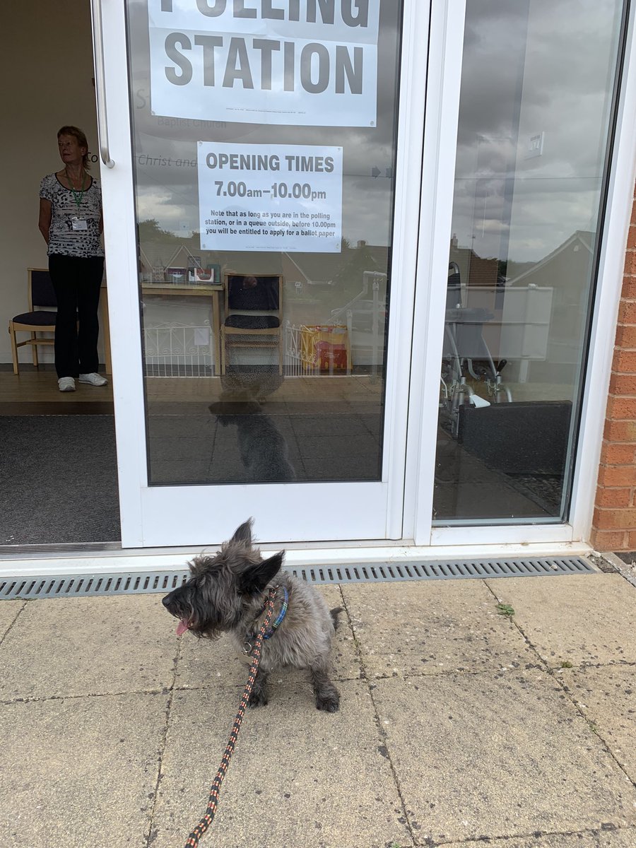 Just back from the polling station. Nice to see it so busy. We met lots of other dogs on the way and the way back! #dogsatpollingstations