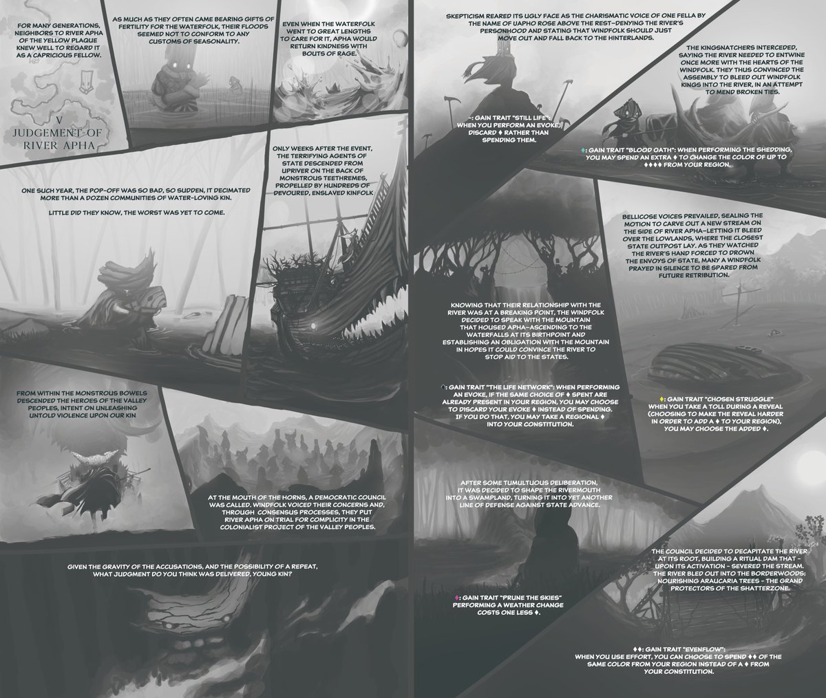 Araukana1's tweet photo. In #ZephyrRPG, character creation involves distributing tokens among a series of comic-form myths, shaping your character's interpretations of each while changing the base mechanics of how they interact with the world!

Get the digital edition of Zephyr:
https://t.co/7PdNsJaOjG https://t.co/PCP1hZ6Opw