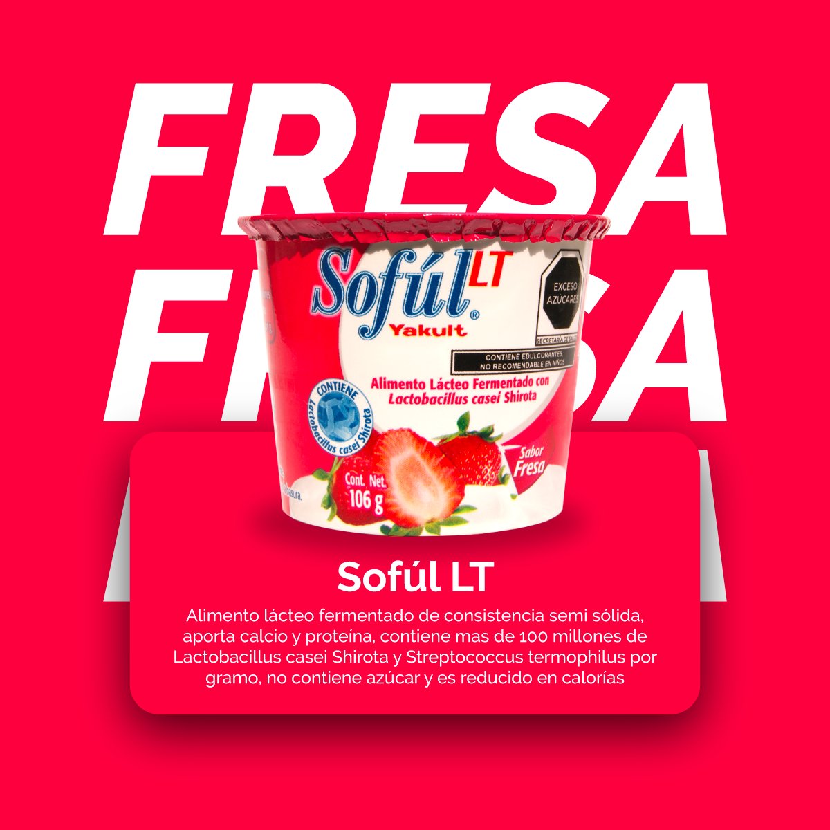 yakultmty's tweet photo. ¿Buscas algo delicioso y saludable que se ajuste a tu estilo de vida activo? ¡Sofúl LT sabor fresa es para ti! Más de 100 millones de Lactobacillus casei Shirota y Streptococcus thermophilus por gramo cuidando tu intestino y tu salud. #yakult #monterrey #fresa https://t.co/vV0fZCBXLk