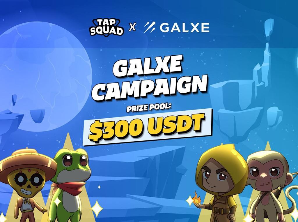 🎁Don't miss our first $300 giveaway to 10 participants

Start Today 4PM UTC:
app.galxe.com/quest/kae9XJP6…

End Date: 📷 2024-07-11 4PM (UTC)

Tasks: 

Follow: <a href="/TapSquad_io/">TapSquad</a>

Like/Retweet: x.com/TapSquad_io/st…

Subscribe TG Channel: t.me/TapSquad_io

Good luck! 🪙🍀