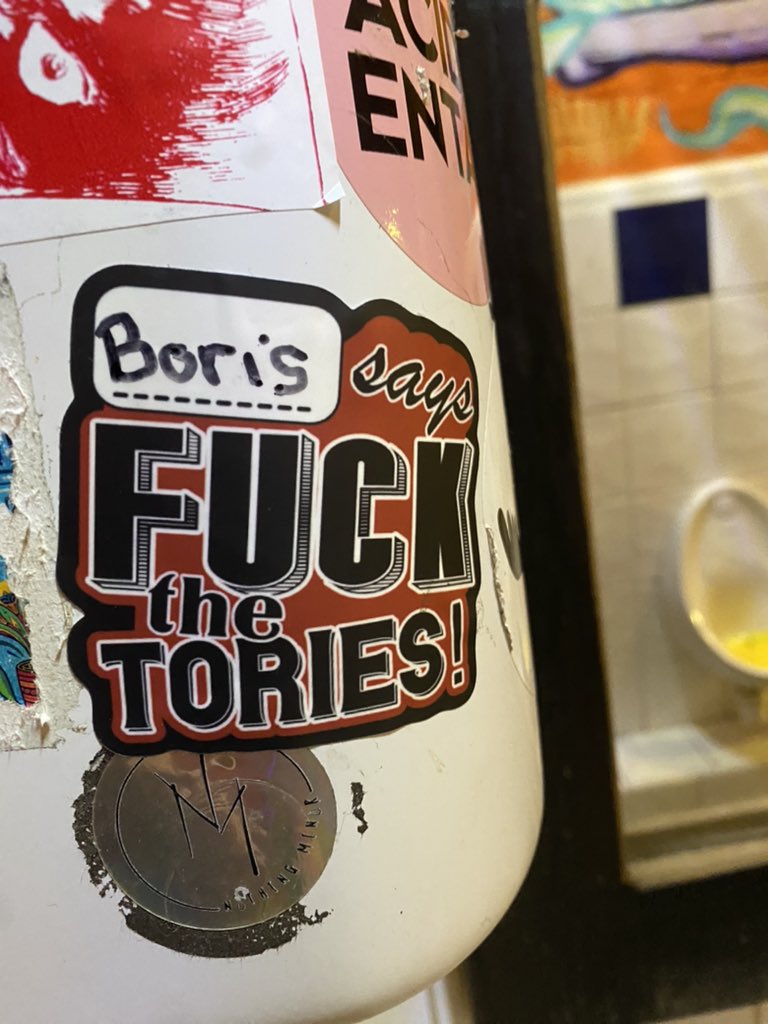 CoshanRees's tweet image. thought this was very fitting at chaplins pre-gig today #fuckthetories