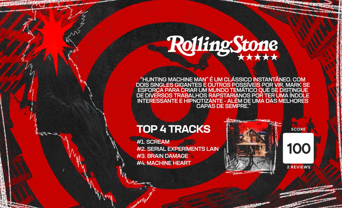 Rolling Stone avaliou o “Hunting Machine Man” em 5 estrelas:

“Hunting Machine Man” é um clássico instantâneo. [...] Mark se esforça para criar um mundo temático que se distingue de diversos trabalhos rapstarianos por ter uma indole interessante e hipnotizante.”