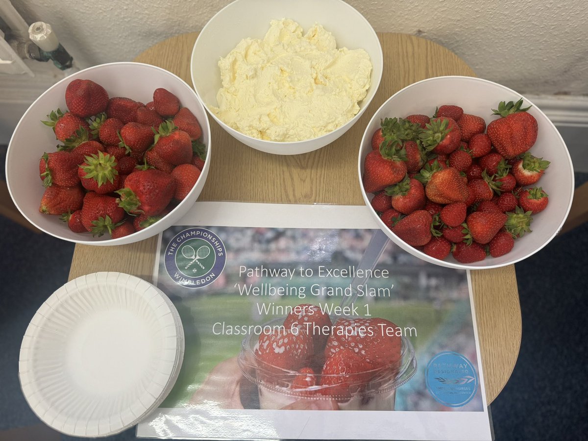 We had our first ‘Wellbeing Grand Slam’ strawberries &amp; cream winners! A huge well done to the therapies team who were randomly selected as this weeks winners! We are so pleased you enjoyed your delivery 🍓🍓 #Wimbledon #wellbeing #livingpathway