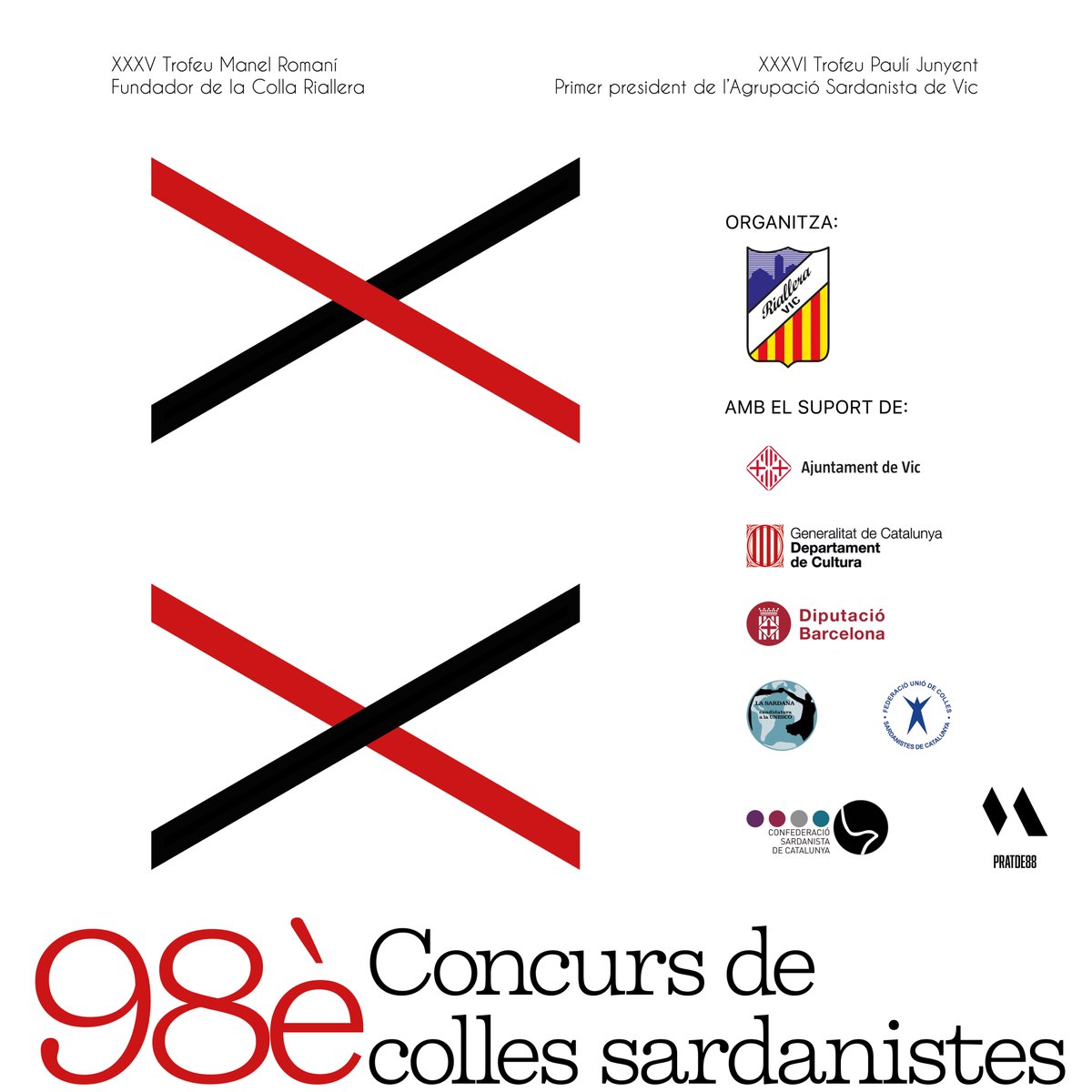 🎉✨ VIC 2024 - FESTA MAJOR ✨🎉
98è CONCURS DE COLLES SARDANISTES
📅 Dissabte 6 de juliol
🕙 A les 22.00
📍 Plaça Major
Amb la Cobla: Reus Jove 🎺🎶

#Vic2024 #FestaMajor #ConcursDeColles #Sardanes #CoblaReusJove #TradicióCatalana #PlaçaMajorVic