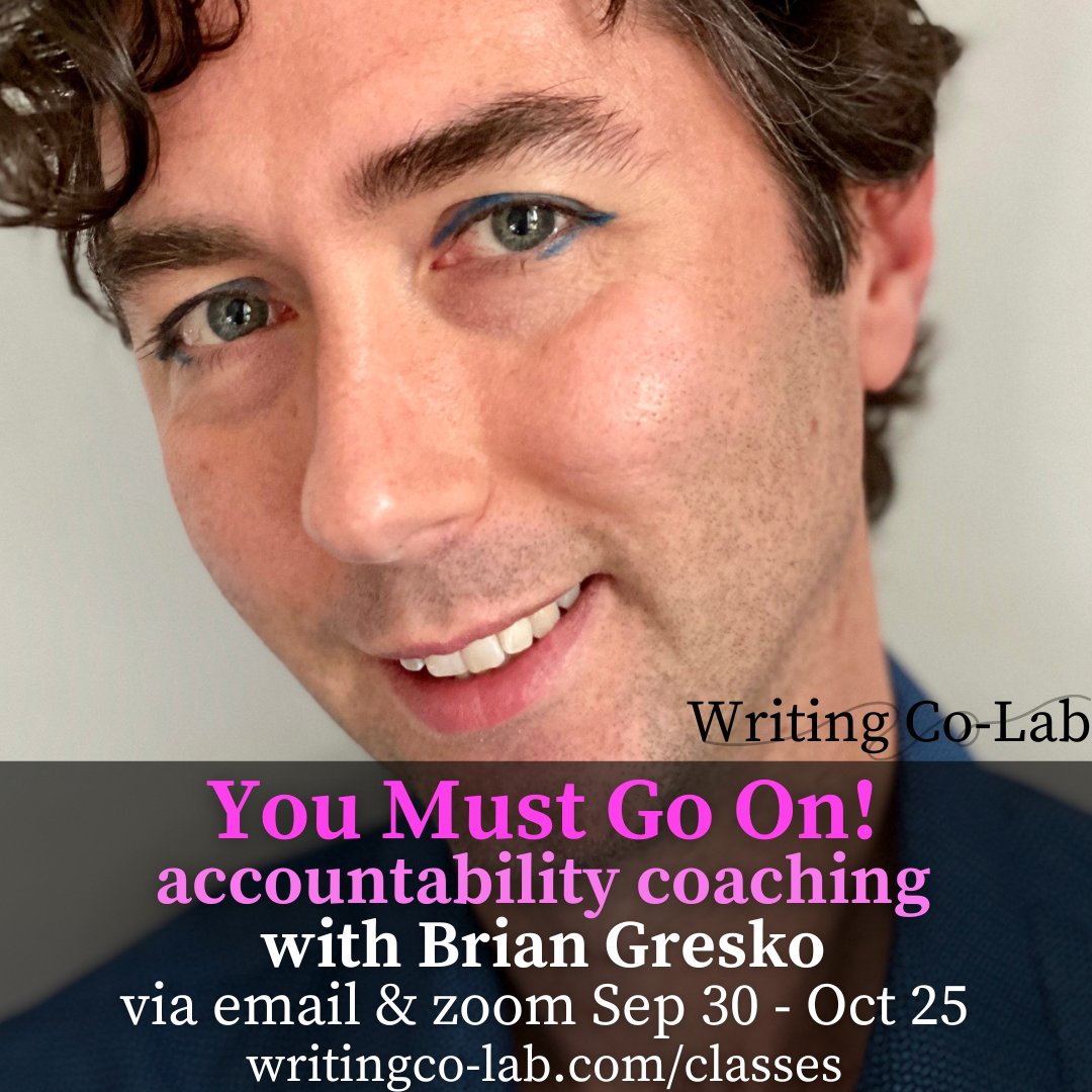 NEW on <a href="/thewritingcolab/">Writing Co-lab</a> -- YOU MUST GO ON! a month of accountability coaching via daily emails and weekly zooms hosted by yours truly. I've been writing for 17 years, let me help you keep going when the going gets rough (as it so often does)
writingco-lab.com/classes/you-mu…