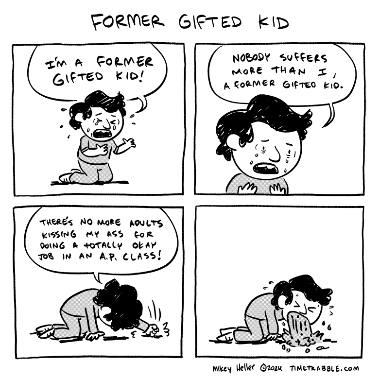 i drew a comic about a former gifted kid 