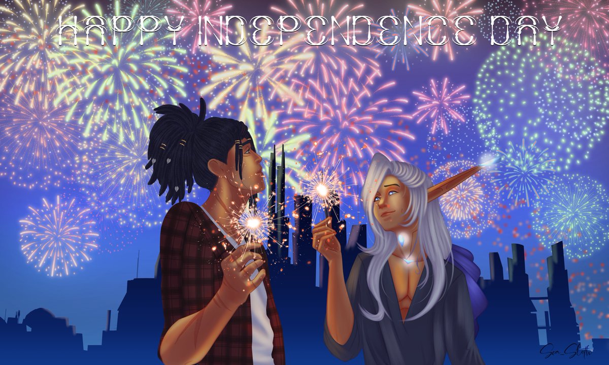 seaslothart's tweet photo. I hope everyone has a fun holiday. Eat lots of yummy food, and have a safe and wonderful night 😊 #4thofJuly https://t.co/DOQaBpQ2Yz