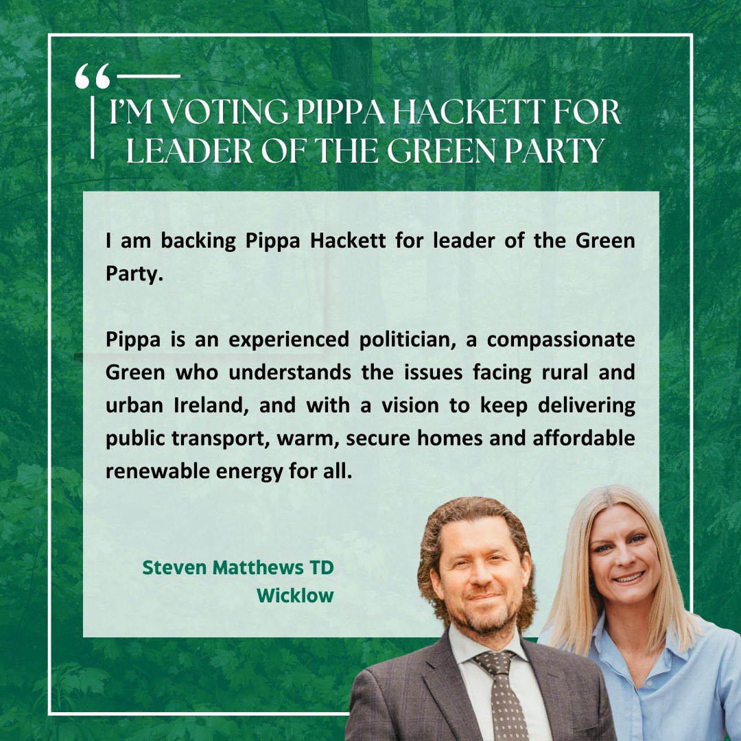Pippa Hackett (@pippa_hackett) on Twitter photo <a href="/paulinegalway/">Senator Pauline O'Reilly</a> I have worked closely with <a href="/stevensgreen1/">Steven Matthews</a> on core Green issues. From planning to protecting our natural environment and climate action to low carbon technology in construction, his experience and knowledge is vast and I look forward to more work together. <a href="/paulinegalway/">Senator Pauline O'Reilly</a> I have worked closely with <a href="/stevensgreen1/">Steven Matthews</a> on core Green issues. From planning to protecting our natural environment and climate action to low carbon technology in construction, his experience and knowledge is vast and I look forward to more work together.