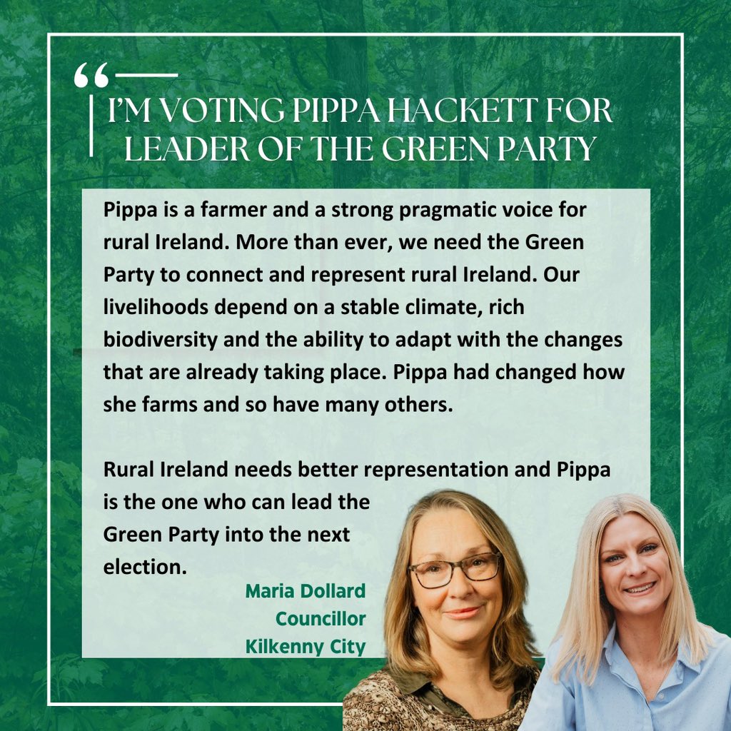 Pippa Hackett (@pippa_hackett) on Twitter photo <a href="/paulinegalway/">Senator Pauline O'Reilly</a> <a href="/stevensgreen1/">Steven Matthews</a> I've known Councillor <a href="/DollardMaria/">Cllr Maria Dollard</a> to be a tireless advocate and equality campaigner. She is also deeply involved in community participation and local action for nature in Kilkenny. Thank you Maria for your support. <a href="/paulinegalway/">Senator Pauline O'Reilly</a> <a href="/stevensgreen1/">Steven Matthews</a> I've known Councillor <a href="/DollardMaria/">Cllr Maria Dollard</a> to be a tireless advocate and equality campaigner. She is also deeply involved in community participation and local action for nature in Kilkenny. Thank you Maria for your support.