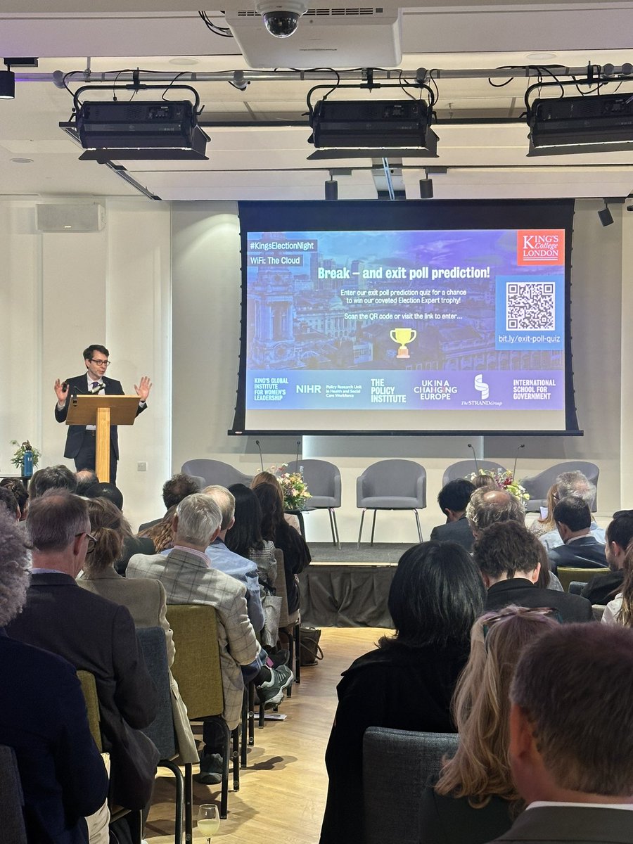 Election night <a href="/policyatkings/">The Policy Institute</a> has kicked off! Most importantly <a href="/BobbyDuffyKings/">Bobby Duffy</a> reveals the trophy that our election expert will win - the most coveted and prestigious qualification  
from <a href="/KingsCollegeLon/">King's College London</a> going 🏆