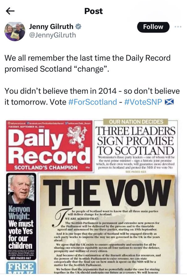 GMac_Dod's tweet image. #IndyRef #ScotRef #ImStillYES

This is why Scotland won&apos;t get Independence from @theSNP 

Absolute total lack off self awareness is really really off the fucking scale, its scary and infuriating..

Ms Gilruth SNP MSP reminding everyone who the current CEO of her own Party is 👇