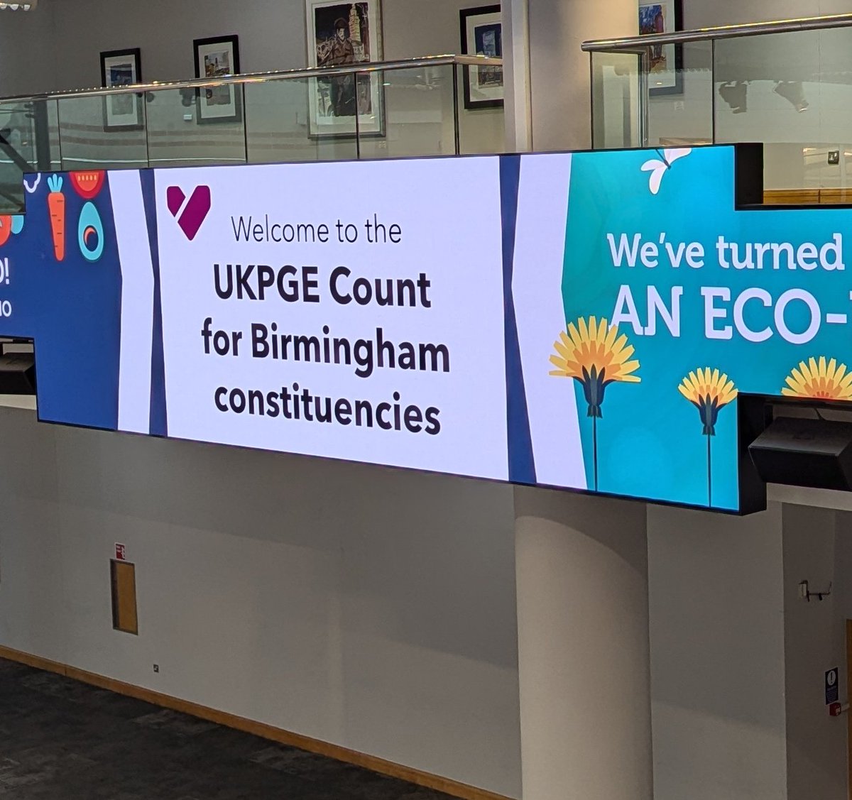 ak6bx's tweet photo. My workplace for the election night. I've always wanted to do an election count and now I have 9 to look after! Follow our coverage live on @BBCNews - TV, radio and online. #GeneralElection24 https://t.co/RndrlP7Y7E