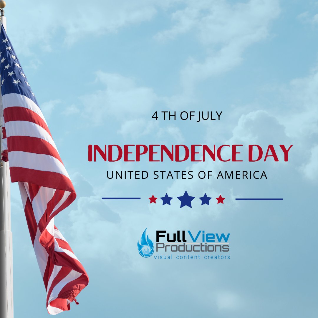 fullviewpro's tweet image. Happy Independence Day from all of us here at Full View! 🇺🇸🎆 

Whether it&apos;s fireworks lighting up your night or the BBQs filling your day with flavor! We hope your 4th of July is great! Cheers to a day of red, white, and blue festivities! 🍔🌭 

#FullViewProductions #4thOfJuly