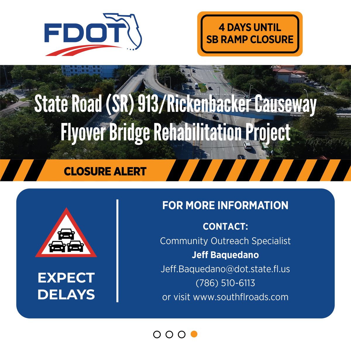 📢4 DAYS UNTIL SB CLOSURE📢

Starting Monday, July 8, FDOT will begin ramp closures for bridge deck repairs. Work is expected to be completed by Saturday, August 3.

Swipe left ⬅️ or linktree in bio.
 
<a href="/miamidadecounty/">Miami-Dade County</a> <a href="/miamidadeparks/">Miami-Dade County Parks</a> <a href="/cityofmiami/">City of Miami</a> <a href="/villageofkb/">Village of Key Biscayne</a> <a href="/kbchamber/">Key Biscayne Chamber</a>