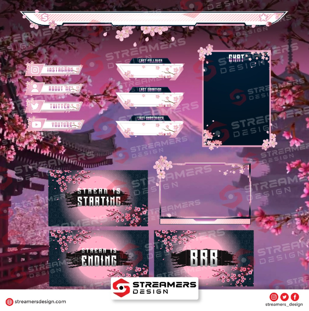 streamer_design's tweet image. Just finished this fun BLOSSOM-themed overlay for one of our clients🌸
and she loved it!  As always, it's cool, original, and fully customized! 🤘

Artist🎨
@i_lanarose   

see our website for more info!
#twitchstream  #twitchaffiliate #overlays #lookingforanartist #LogoDesign