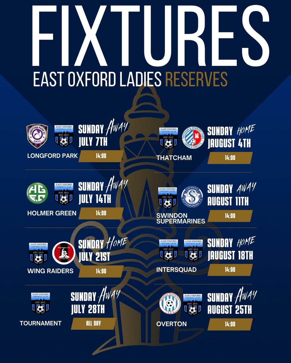 Womens pre season fixtures we do have one spot available next weekend still! #preseason #friendly #womensfootball #hergametoo