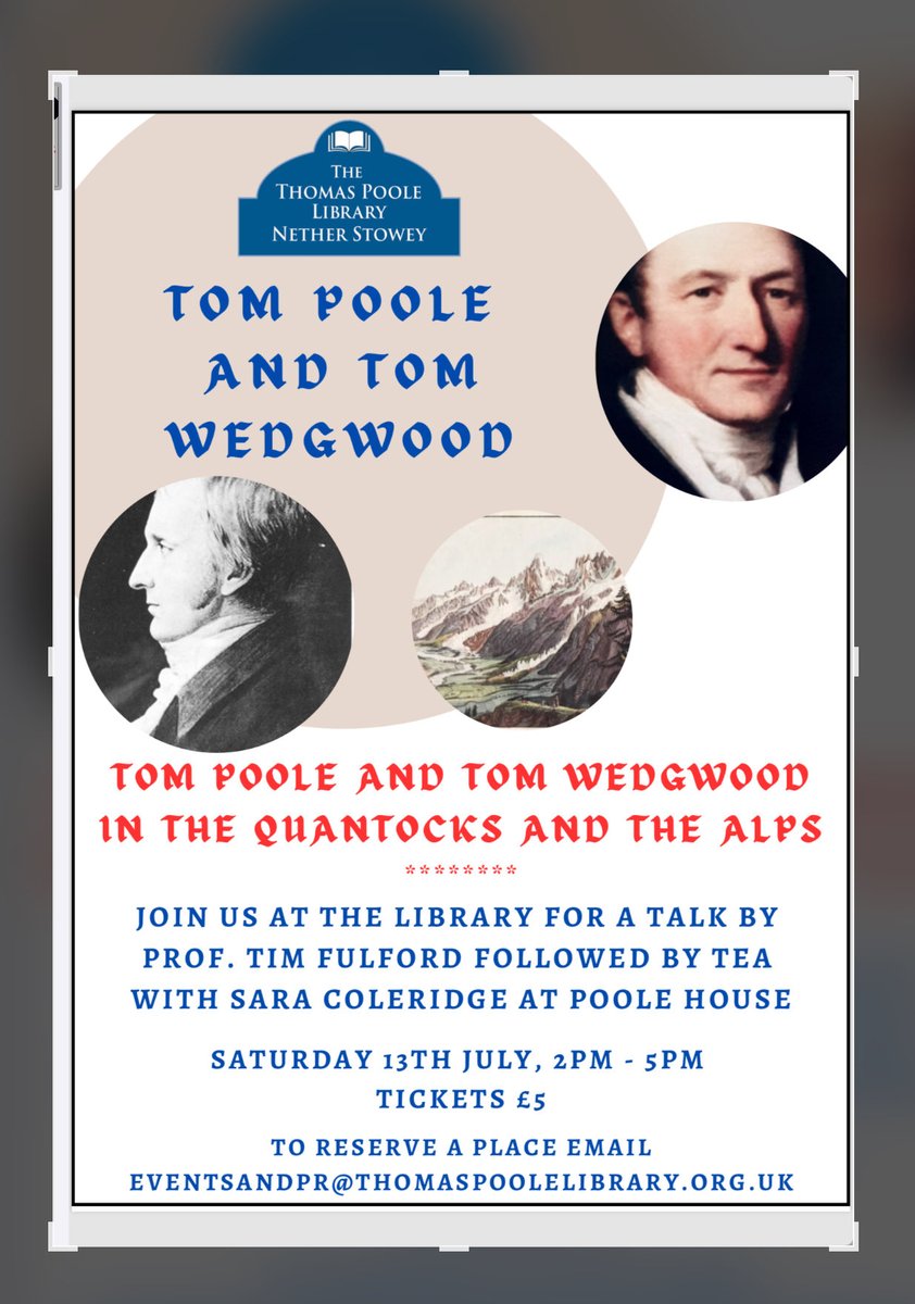 Thomas Poole was such a wonderful man. Somerset tanner, philanthropist, farmer, true friend to so many, expert in social policy…. This year’s lecture looks really exciting this year. Hope you will be there in Nether Stowey. Great event.