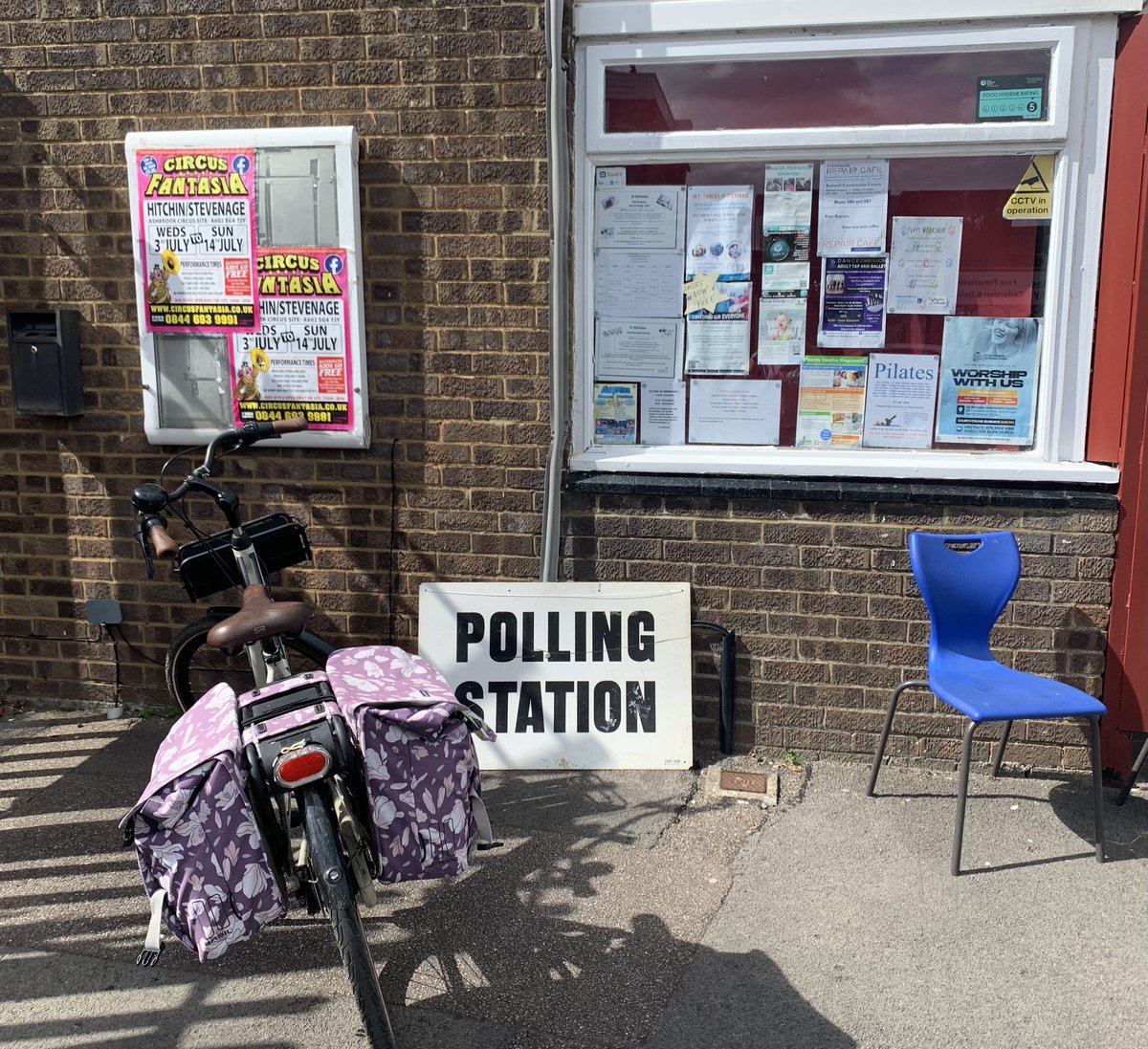 One bike, 2 polling stations! Vote and proxy vote.
 #BikesAtPollingStations
<a href="/WeAreCyclingUK/">Cycling UK</a>