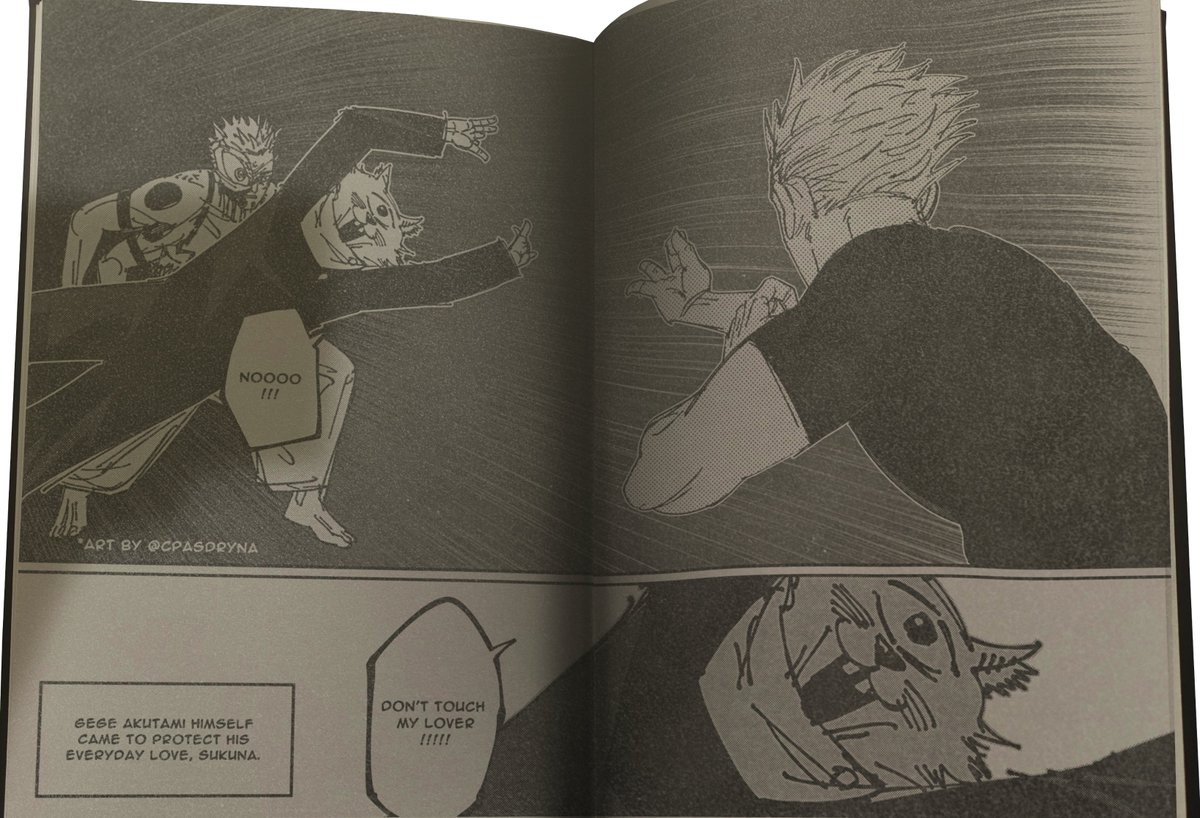 cpasDryNa's tweet image. #jjk263 Gege Akutami himself came to protect his lover Sukuna