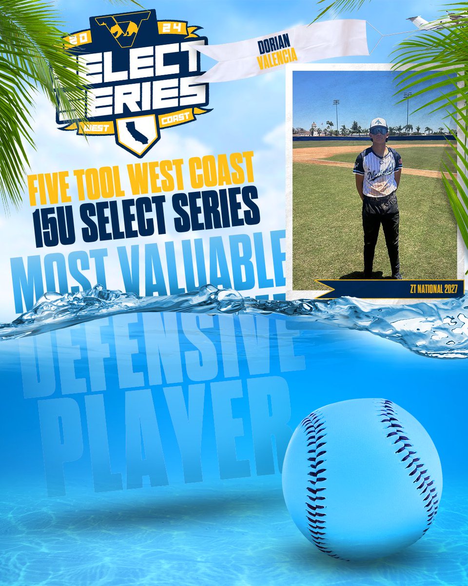 Five Tool Baseball (@fivetool) on Twitter photo Congrats to <a href="/ZTBProspects/">ZT Baseball Club</a> National 2027’s Dorian Valencia (<a href="/Dee33514744/">Dorian Valencia</a>) on being named the Defensive MVP of the 2024 Five Tool West Coast 15U Select Series!
Citrus Valley (CA) 2027 #uncommitted
#WestCoastSS / <a href="/FiveToolCA/">Five Tool California</a>
Profile: fivetool.org/players/fbc3b4… Congrats to <a href="/ZTBProspects/">ZT Baseball Club</a> National 2027’s Dorian Valencia (<a href="/Dee33514744/">Dorian Valencia</a>) on being named the Defensive MVP of the 2024 Five Tool West Coast 15U Select Series!
Citrus Valley (CA) 2027 #uncommitted
#WestCoastSS / <a href="/FiveToolCA/">Five Tool California</a>
Profile: fivetool.org/players/fbc3b4…