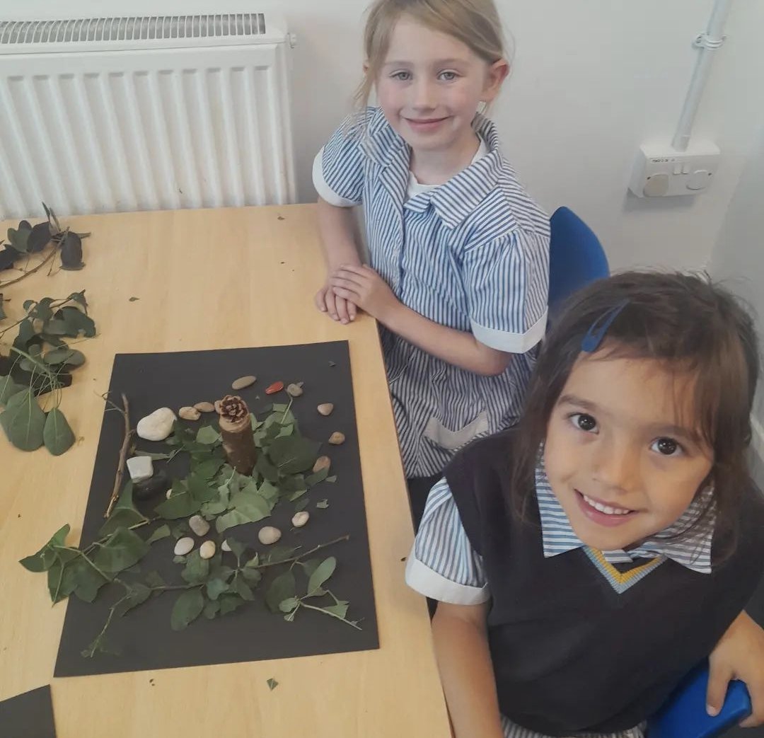 Year 1 used some natural resources to make temporary art #andygoldsworthy