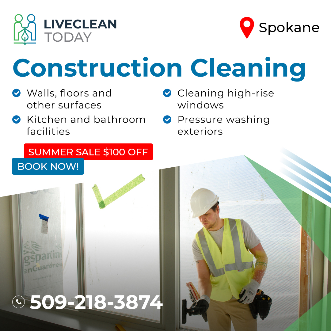 LiveCleanToday's tweet photo. ✨ Unveil the true beauty of your construction site with Live Clean Today's Premier Construction Cleaning Service!

📞 Book your post-build cleaning at 509-218-3874. Experience the difference with Live Clean Today and elevate your construction journey! https://t.co/4ongVXrD6m
