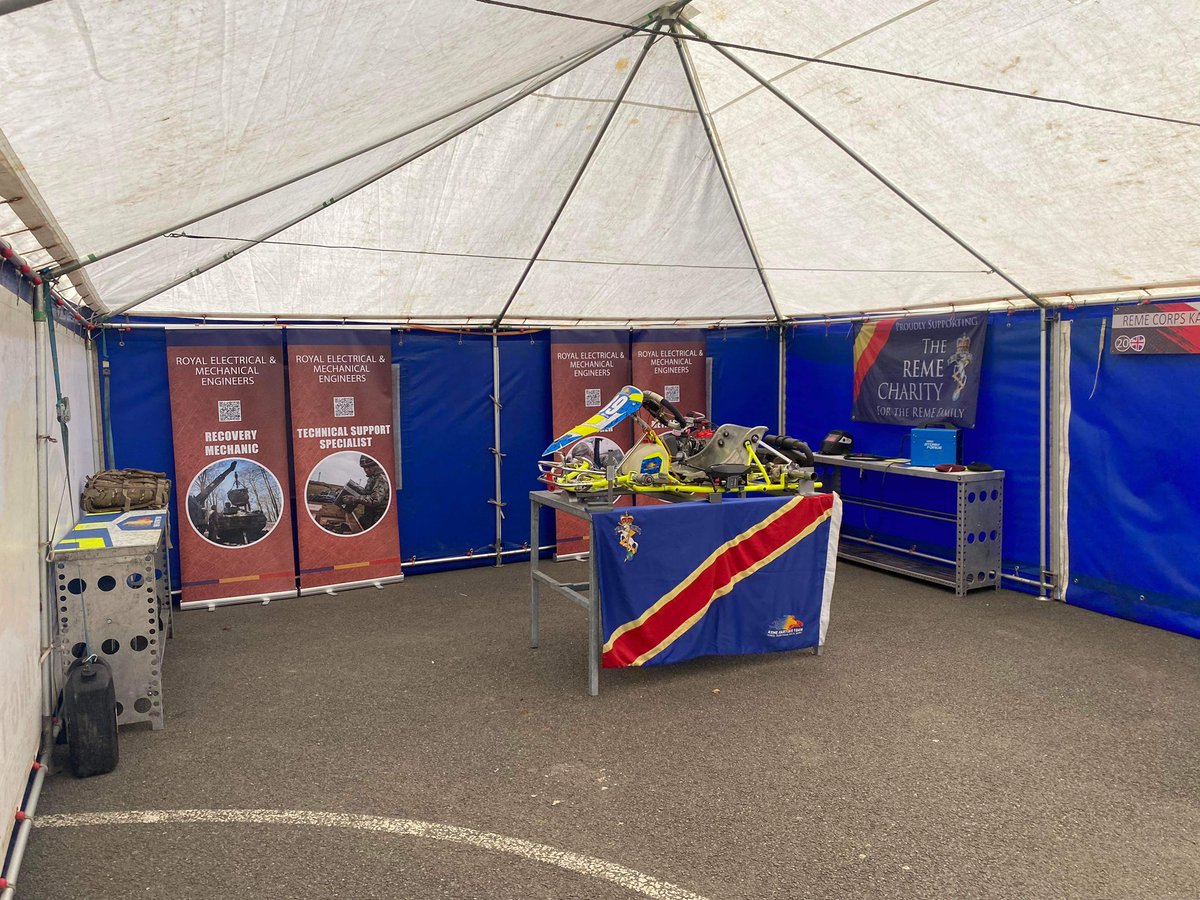 REMEKarting's tweet photo. What. A. Week…. and it’s only Thursday. 😅

We’re all set up here at the #Silverstone F1 paddock. If you’re visiting the F1, pop in and see how we use motorsport to keep our trade skills sharp and battle ready. 👩‍🔧🧑‍🔧🛠️

#WhereEngineeringMeetsSport #ArtEtMarte #REME https://t.co/TioNcAu0DO