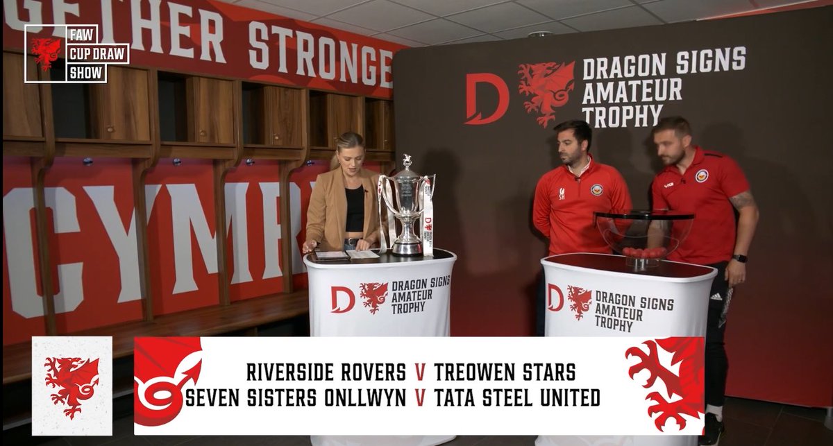 Two away draws for us in the cup competitions. We travel to Riverside Rovers in the Amateur Trophy and visit Llangeinor in the Welsh Cup. 🏆🏆

#viva