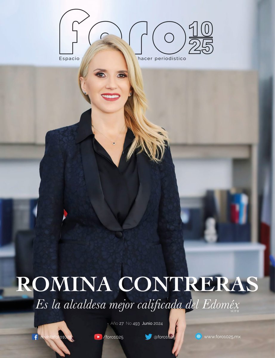 RominaCDV's tweet photo. Agradezco a mis amigos de Revista Foro 10/25 por destacar el trabajo que venimos realizando en Huixquilucan para que este municipio siga avanzando. https://t.co/9N5Lcnqldk