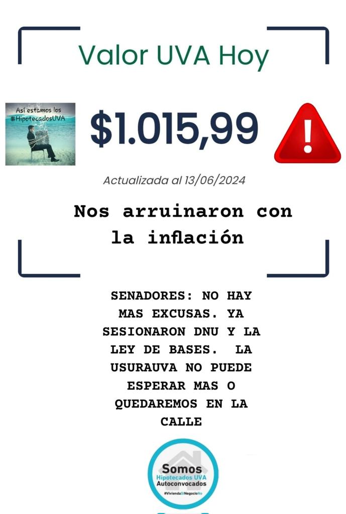 <a href="/juliocobos/">Julio Cobos</a> <a href="/SenadoArgentina/">Senado Argentina</a> <a href="/anabelfsagasti/">Anabel Fernández Sagasti</a> <a href="/ditulliojuli/">Juliana di Tullio</a> <a href="/blancopabloda/">Pablo Daniel Blanco</a> <a href="/GugaLusto/">Martín Lousteau</a> <a href="/LinaresCarlosCR/">Carlos Linares</a> <a href="/MaxiAbad/">Maxi Abad</a> <a href="/CarolinaMoises/">Carolina Moises</a> <a href="/EugeniaDureTDF/">Eugenia Duré</a> <a href="/martindonate/">Martin Doñate</a> <a href="/ljuez/">Luis Juez</a> <a href="/ClaudiaLAZamora/">Claudia Ledesma Abdala de Zamora</a> <a href="/alevigo/">Alejandra Vigo</a> <a href="/Beatriz_AvilaOK/">Beatriz Avila</a> <a href="/LupeTagliaferri/">Guadalupe Tagliaferri</a> <a href="/OscarParrilli/">Oscar Parrilli</a> dejen de ignorar a más 100flias <a href="/hipotecadosuva/">@HipotecadosUVANacional</a>