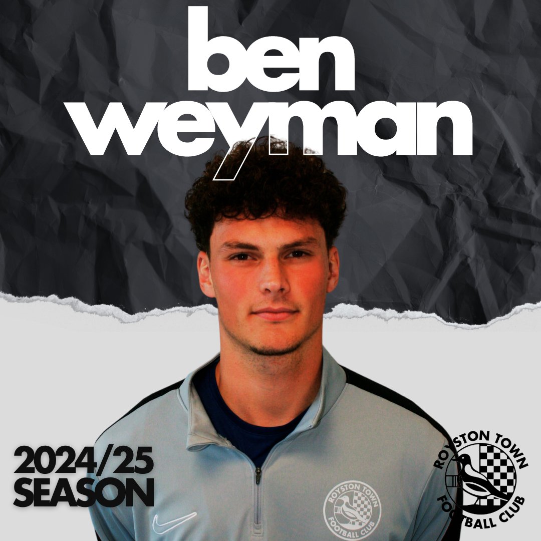 RoystonTownFC's tweet photo. Double award winner joins the squad!  We're thrilled to announce the signing of midfielder Ben Weyman from @AFCDunstable  

@BenWeyman7 scooped BOTH the OD's Manager's &amp; Fans' Player of the Year awards last season! 

Welcome to the Crows! https://t.co/9c2rZQkAVb