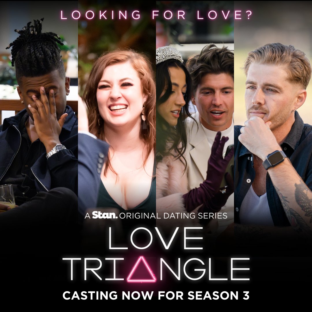 Want to have a love story like no other? ❤️‍🔥 Casting is now open for the brand new season of the 
Stan Original Dating Series Love Triangle.

Apply now at lovetrianglecasting.com.au #LoveTriangleOnStan #StanOriginals