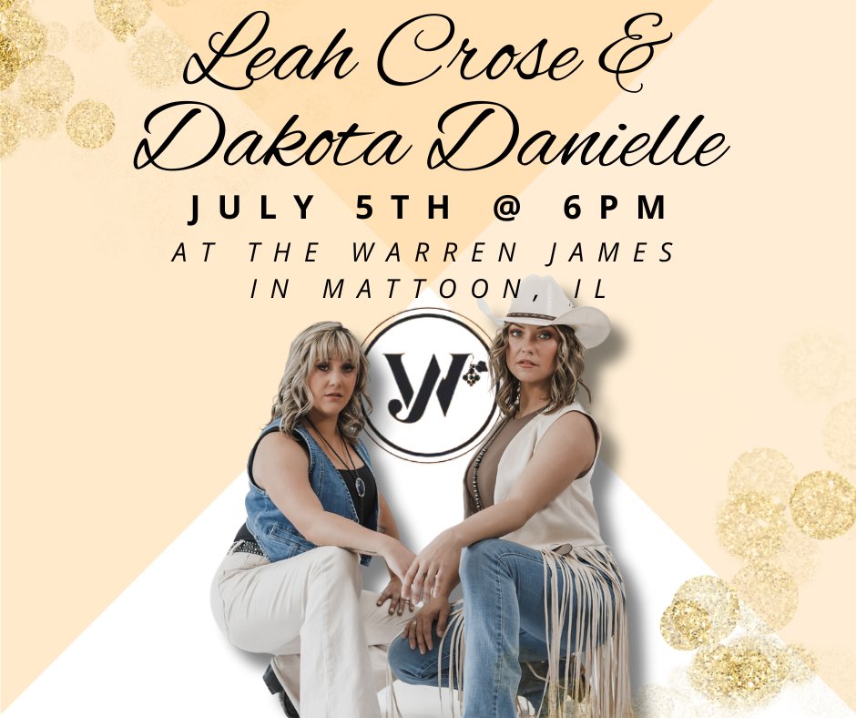 DDanielleMusic's tweet photo. Mark your calendars for Friday, July 5th! I will be at the Warren James Winery in Mattoon, and I'd love for you to come hang out at 6pm. It’s going to be a fantastic night filled with live country music and great vibes. Can’t wait to see y'all there! 

@Nuxoll Photography https://t.co/v2UId6EG5b