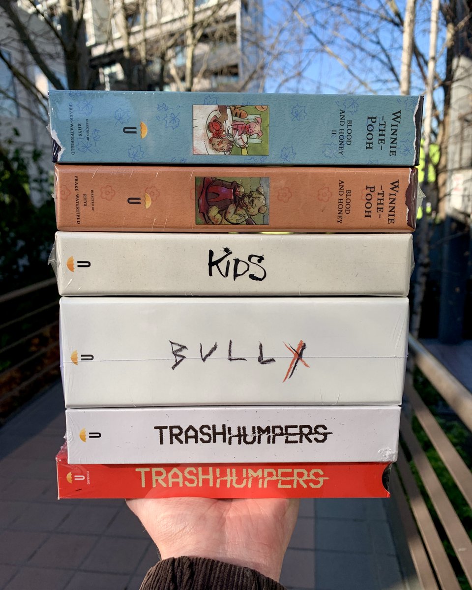 UmbrellaEnt's tweet image. #GIVEAWAY Here's your chance to win one of two Prize Packs!

🤬 Korine/Clark Pack
- Trash Humpers w/ VHS (1/500)
- Kids (3/500)
- Bully (1/750)

🐻 Evil Winnie Pack
- Blood and Honey 1 (7/670)
- Blood and Honey 2 (1/2500)

To enter:
1. Follow us
2. Like the post
3. Retweet the…