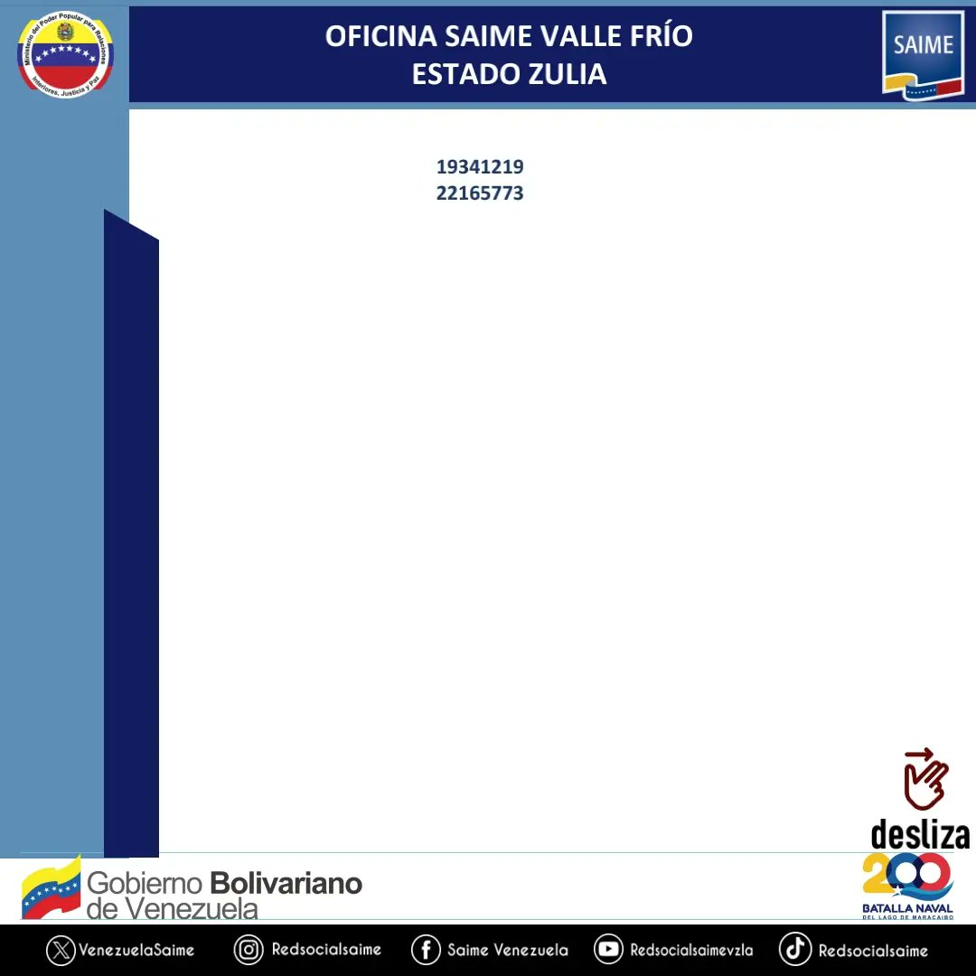 saimezuliaof's tweet photo. #Zulia ➡️ Nuevo listado de #prorrogas para retirar en la Oficina Saime Valle Frío @MijpVzla @CeballosIchaso1 @venezuelasaime #saime #zulia https://t.co/xjawugL6vs