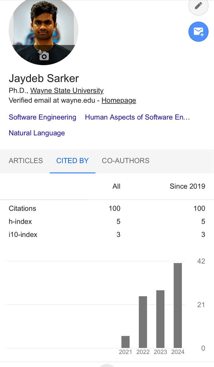 Starting Ph.D. with zero (0) citation, and at the end touched the 3 digit mark. Happy to reach this milestone.