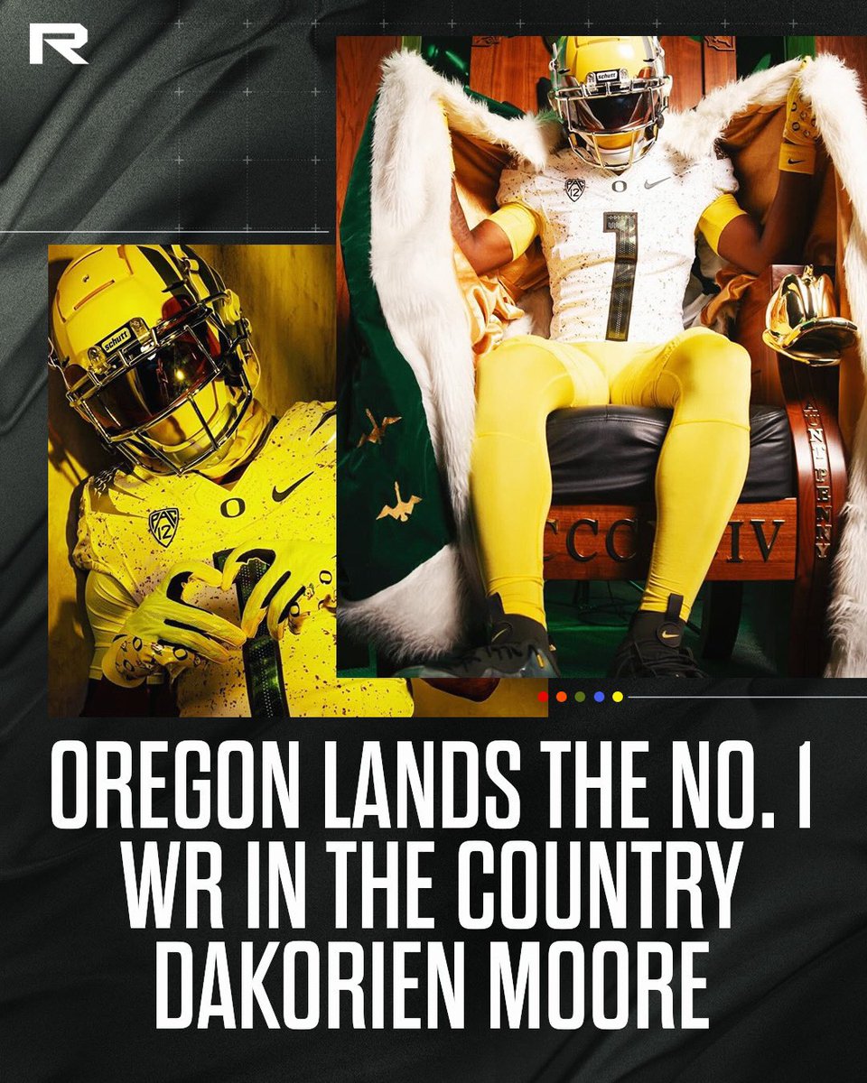 RivalsHS's tweet image. 🚨The No. 1 WR in the country, 5⭐️ WR Dakorien Moore, has committed to Oregon🚨

@CoachDanLanning is building something SPECIAL at Oregon🔥