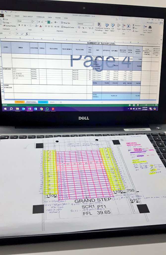 HudaMahmud79's tweet image. Base on history of re-calculating the quantity of tiles for previous areas, I just had to do the same exercise with this new VO area.

There was a BQ quantity taking off but I had a hunch it&apos;s under-calculated because it&apos;s base on general areas.

I was right.