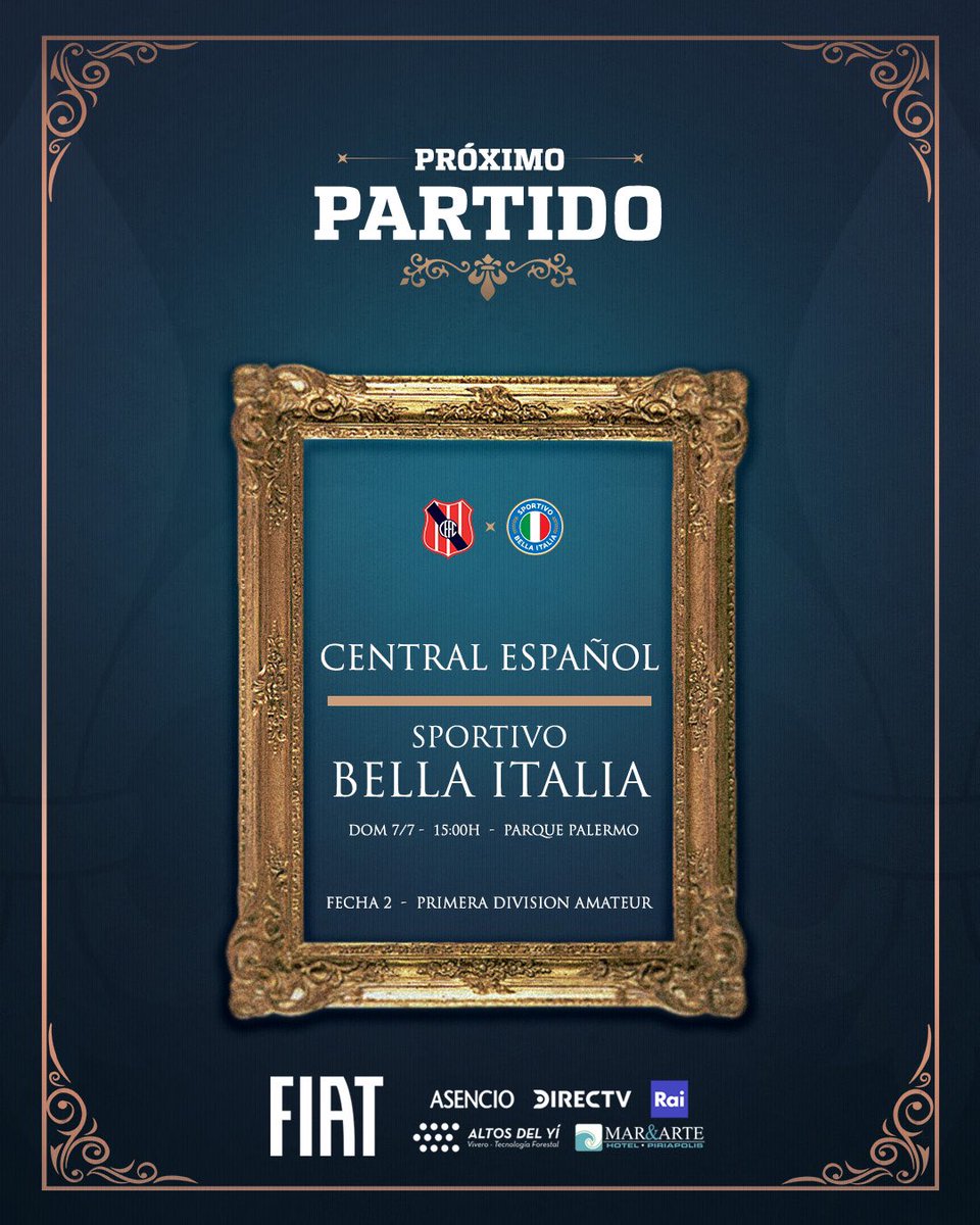 🤩🇮🇹 ¡EL DOMINGO JUEGA #ELAZZURRO! 

⚽️ Segunda fecha del @amateurauf. Con toda la fuerza e ilusión intacta de poder alcanzar los objetivos. Los esperamos a todos.

🆚️ @CentralEspFC 
🕒 15 hs. 
🏟 Parque Palermo.
🎟 AUF Tickets.

#VinciamoInsieme #StoriaNuova #Italia #Uruguay