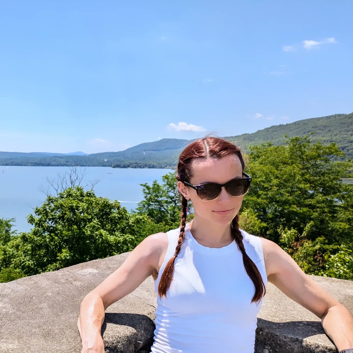 ErinNudi's tweet photo. This is such a nice photo of me, after I cropped out my veiny old lady hands. #almost39 #lakechamplain https://t.co/xbOLPH6lOp