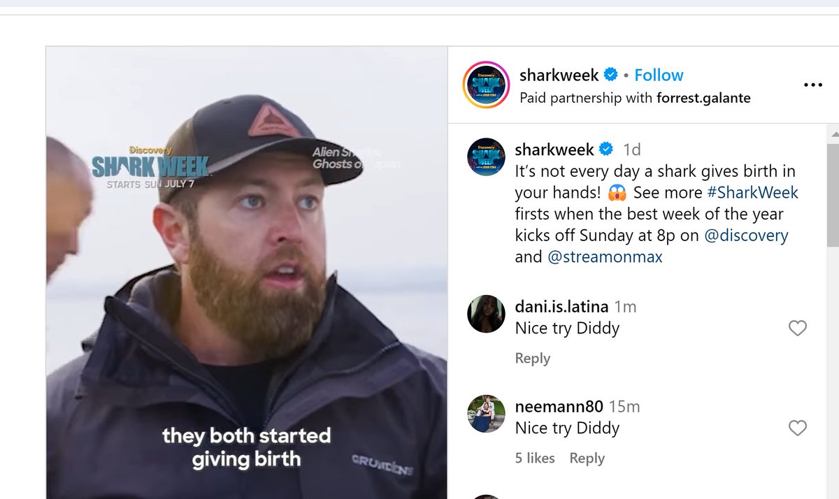 I don't have the highest expectations when it comes to <a href="/SharkWeek/">Shark Week</a>  - but incredibly disappointed nonetheless. Two deepsea sharks hauled up which induces premature abortion of the pups. The hosts gleefully talk about how special it is to have them give birth in their hands. (1/n)