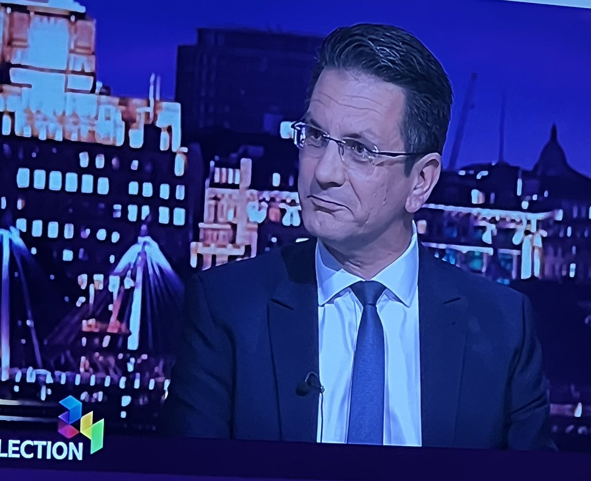 Steve Baker smiling through the pain whilst looking at his 1% chance of retaining his seat, following the exit polls. 

Delicious.