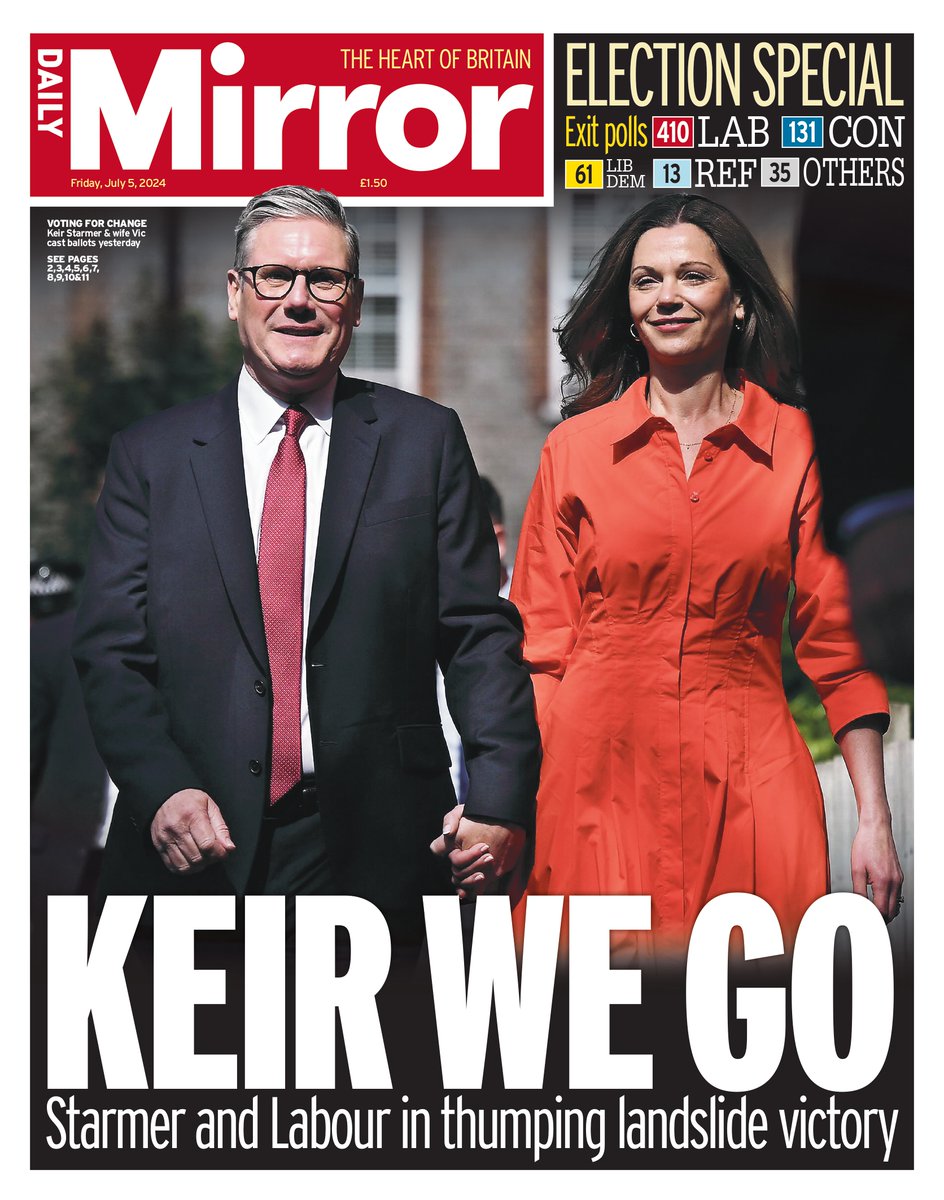 Friday's front page: Keir we go mirror.co.uk/news/politics/…
#GeneralElection2024 #TomorrowsPapersToday
