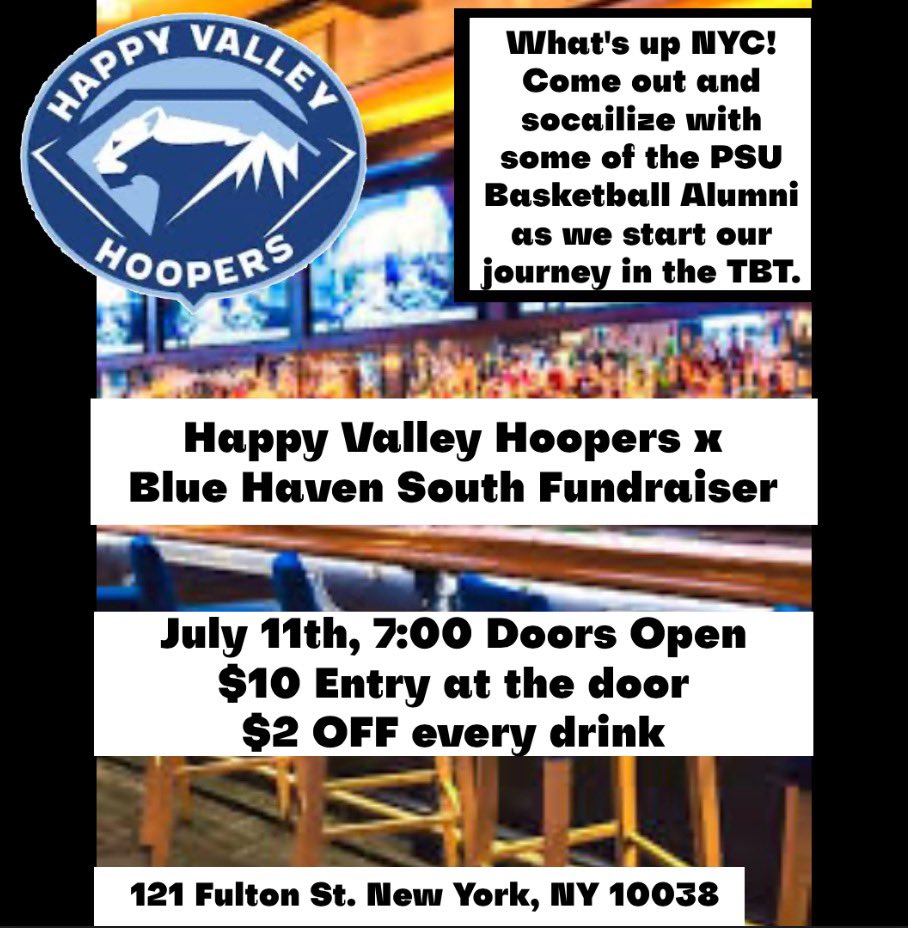 What’s up NYC! We are making a stop at Blue Haven South to come hang out with you guys before we start training camp in State College. Hope to see you guys there!
