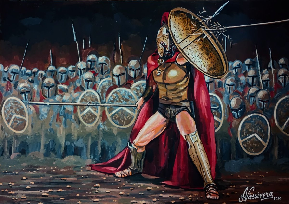 AlbertoNassive1's tweet photo. Homenaje a Leónidas y sus 300. Pintura de mi autoria https://t.co/72QZmpjKD0
