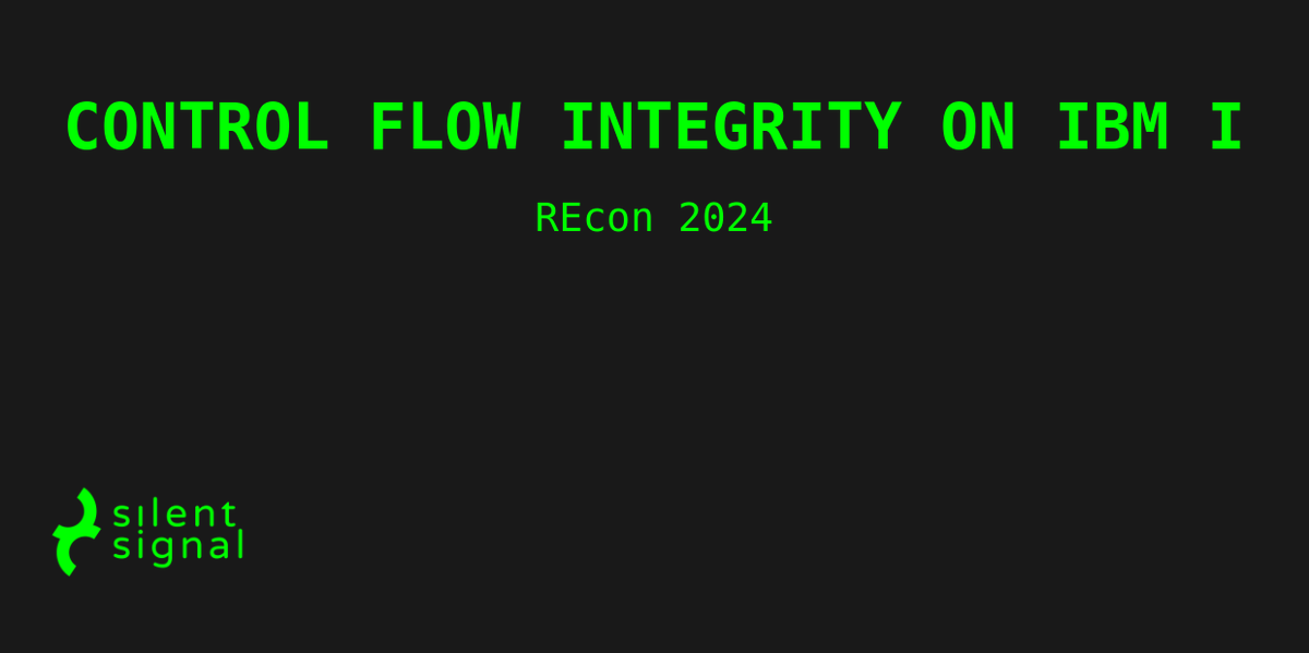 We're stoked we got to present about low-level #IBMi internals at <a href="/reconmtl/">REcon</a>! Here you can find our ...

...slides: silentsignal.hu/docs/S2-REcon2…

...and detailed writeup: silentsignal.github.io/BelowMI/