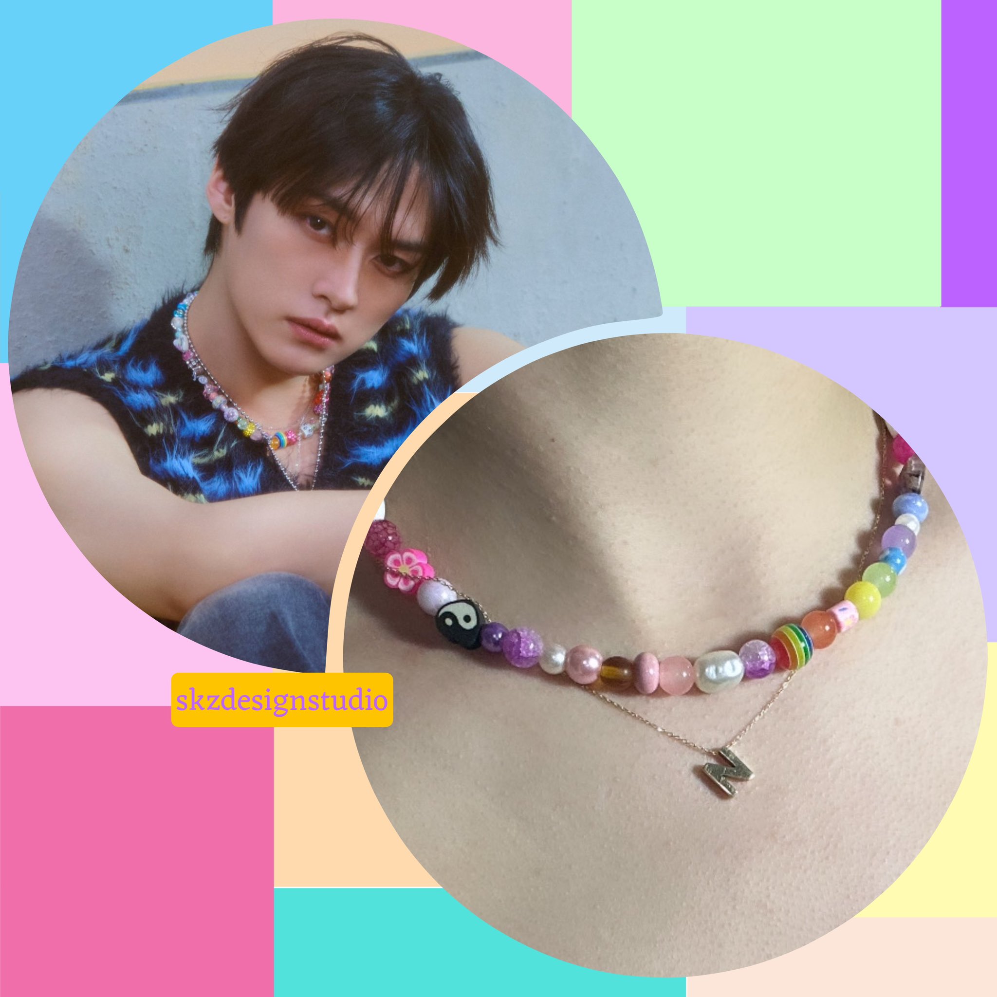 Stray Kids 着用☆関税込☆VVV★PEACE PENDANT BEADS NEACKLACE Stray Kids 着用☆関税込☆VVV☆PEACE PENDANT BEADS NEACKLACE