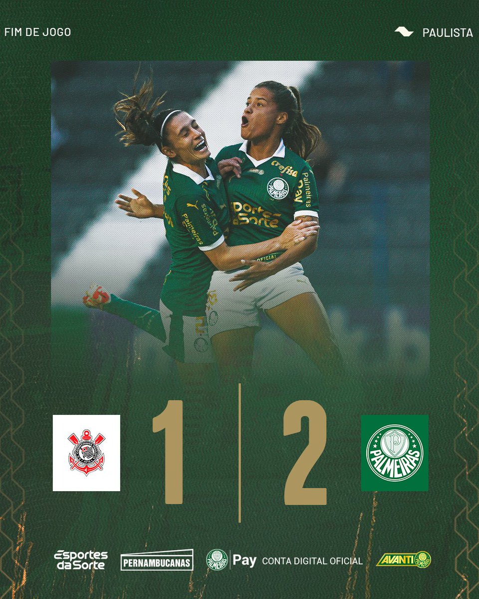 Palmeiras_FEM's tweet photo. A SEMANA? É DE DERBYS ALVIVERDES! ALÔ, @PAULISTAOFEM! PÕE +3 PONTOS NA CONTA DAS PALESTRINAS AÍ! 🤪💚

🏆 Corinthians 1x2 Palmeiras
⚽ Lais Estevam e Brena

#AvantiPalestrinas #CORxPAL https://t.co/M2KBfhu9hA