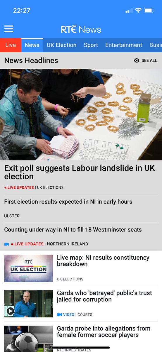 With hardly time to draw breath after the Local and European elections, the #UKElection2024 is upon us. We’ve two live blogs, all the breaking lines, analysis and reaction throughout the night. If you can stay up, it will be well worth it rte.ie/news/uk-electi…